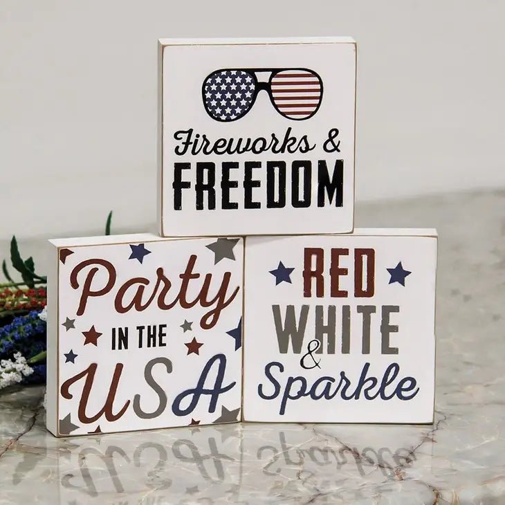 Red, White & Sparkle Sign - Small