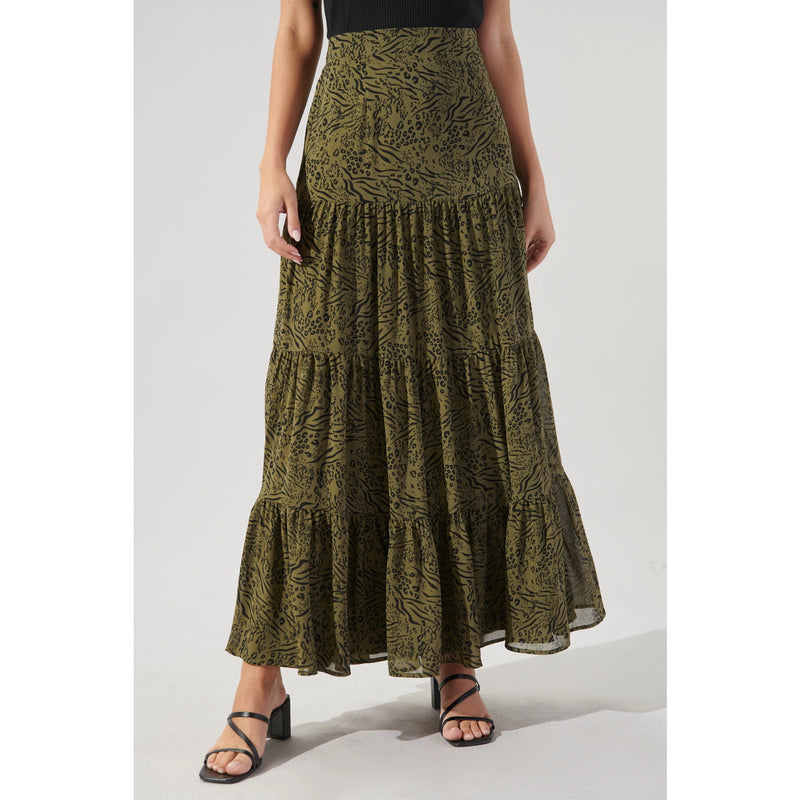 Leonna Leopard Tiered Skirt