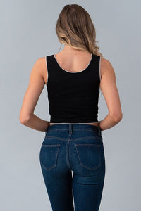 Cropped Tank Top with edge stitch