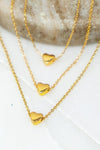 Three Layer Heart Charm Necklace with Delicate Chains