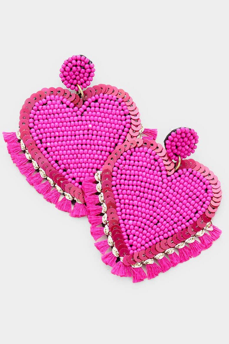 Fringe Heart Earrings