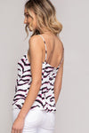 Ruched Front Drape Zebra and Pink Cami