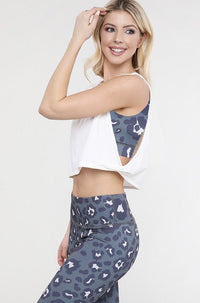 White Muscle Crop Tank Top