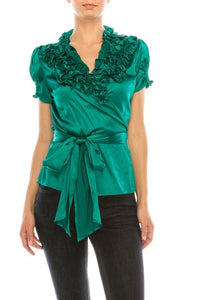 Ruffle Wrap Blouse