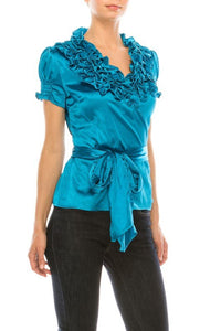 Ruffle Wrap Blouse