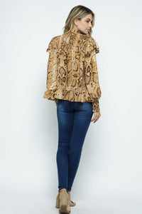 Gold Mustard Smocked Top