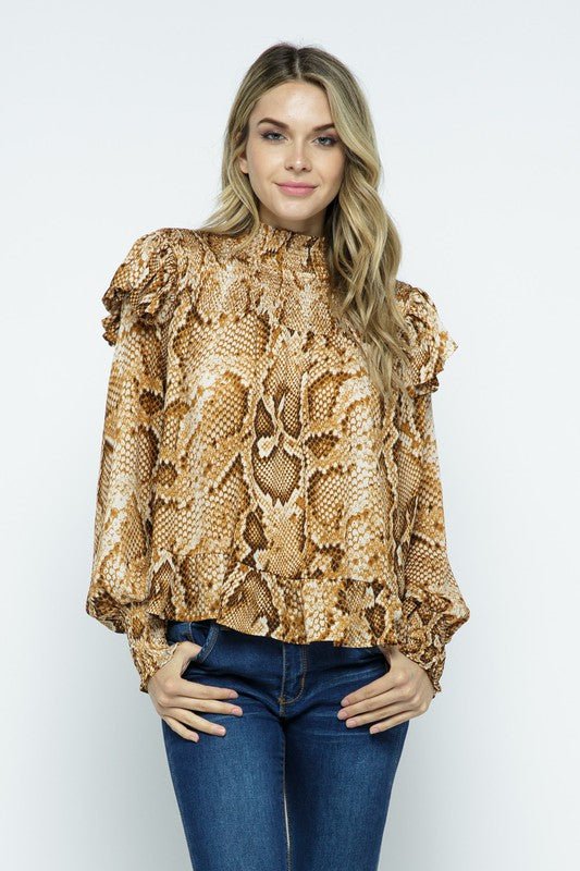 Gold Mustard Smocked Top