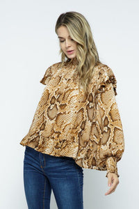 Gold Mustard Smocked Top