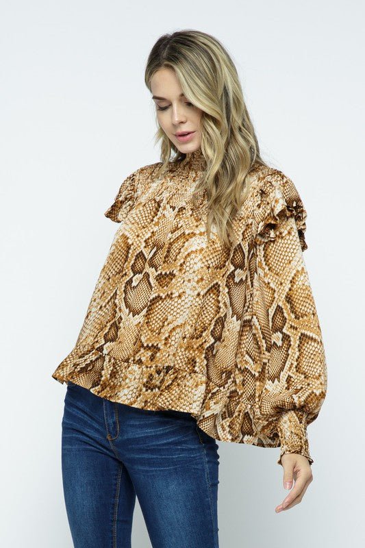 Gold Mustard Smocked Top