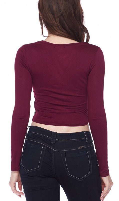 ONE LEFT!!! High Neck Long Sleeve Cropped Top