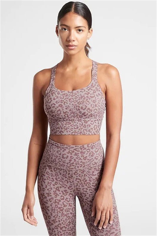 Lilac Leopard Print Yoga Sports Bra – Karden Lane