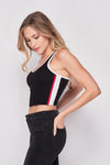 Double Striped Crop Tank Top
