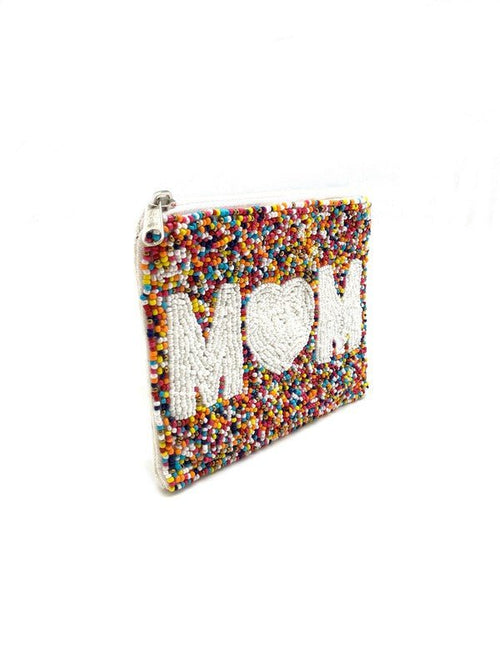 Mom Beaded Pouch