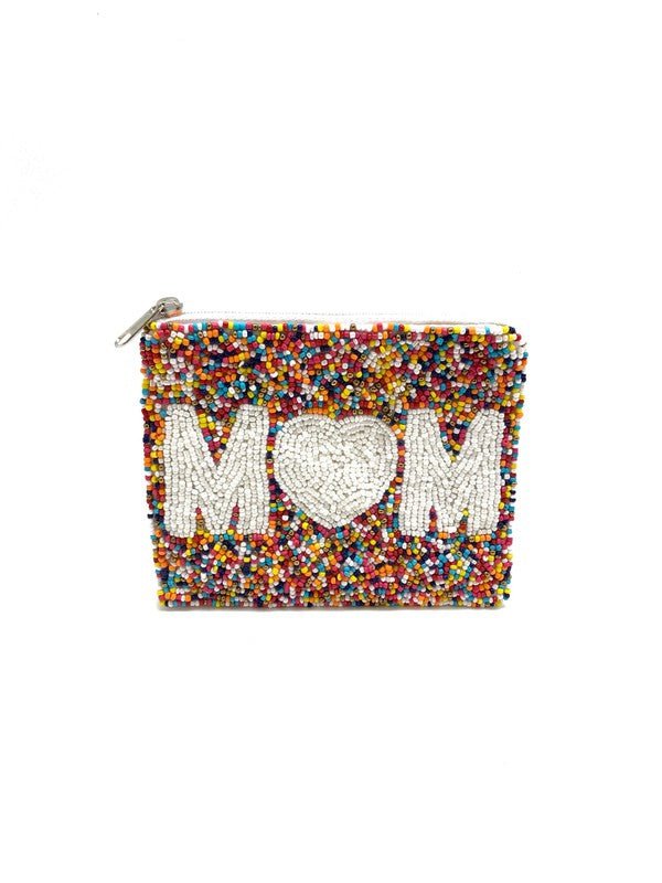 Mom Beaded Pouch