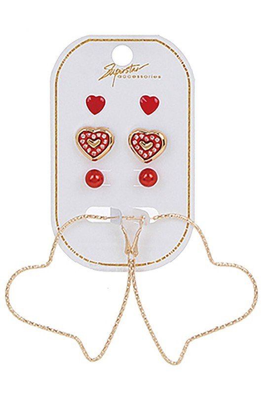 Heart Earring Set