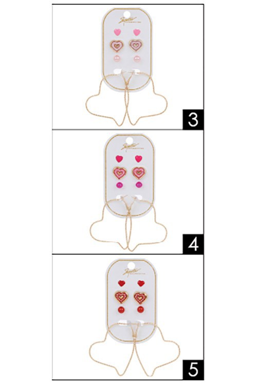 Heart Earring Set