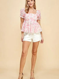Floral Square Neck Blouse
