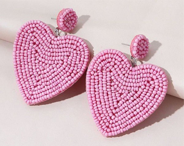 Heart Beaded Earrings