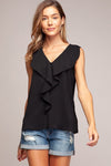 V-Neck Ruffle Top