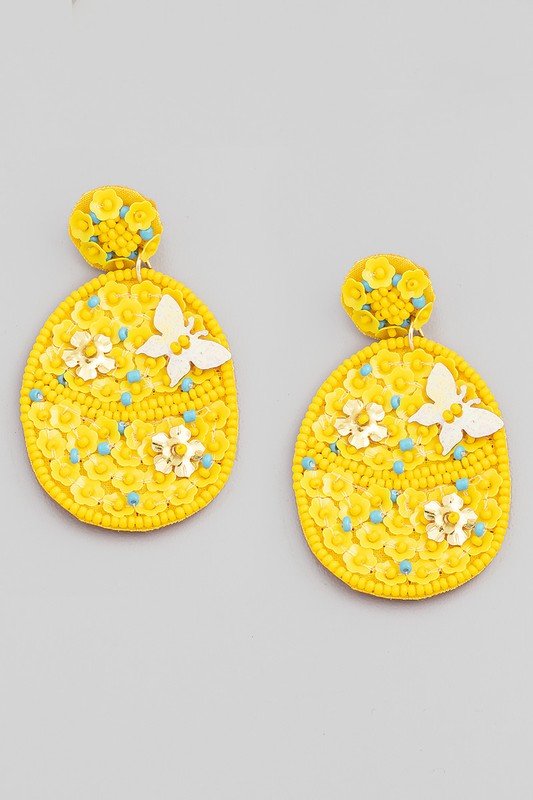 Floral Easter Egg Earrings