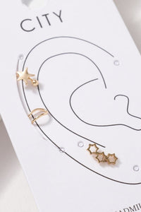Star Cuff Earring Set