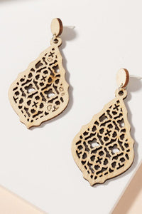 Wooden Cutout Earrings