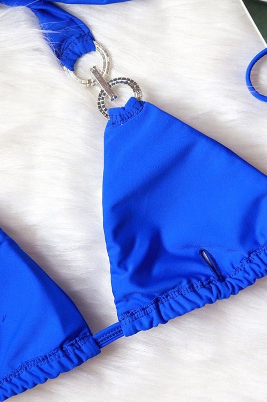 Lace Up Crystal Bikini