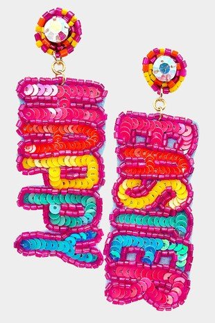 Happy Easter Beaded Earrings