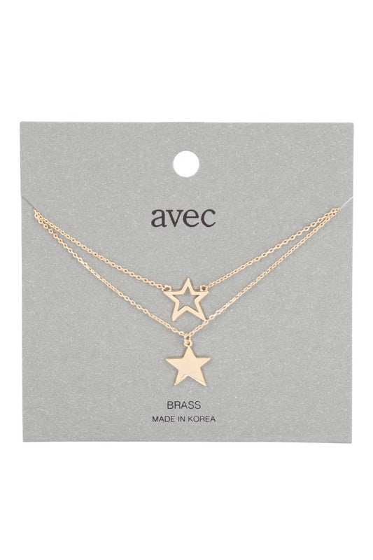 Layered Star Pendant Necklace