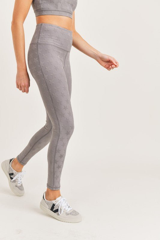 Textured Star High Waist Leggings