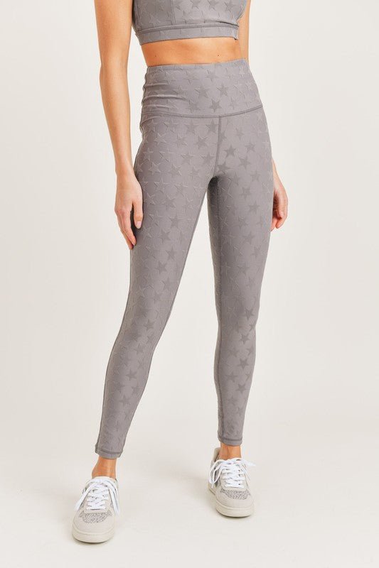 Textured Star High Waist Leggings