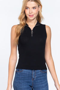 Ribbed Mock Neck Top