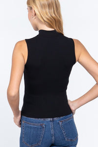 Ribbed Mock Neck Top