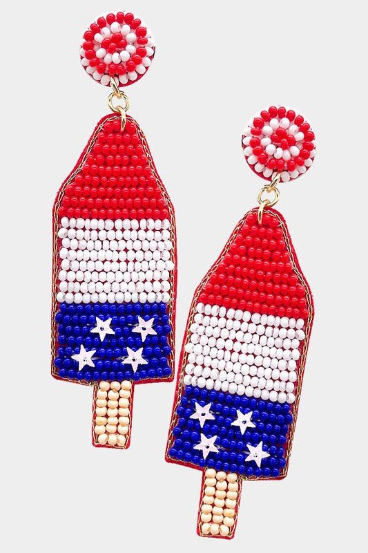 USA Popsicle Seed Bead Earrings