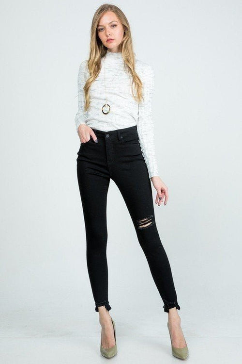Distressed High Rise Jeans