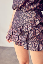 Ruffle Print Mini Skirt