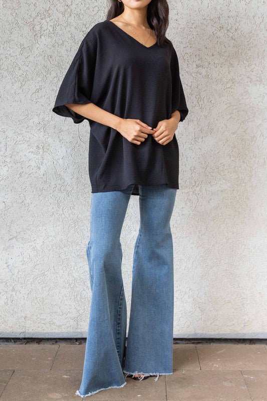 Oversized V-Neck Top