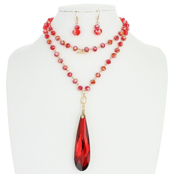 Pendant Necklace - Red