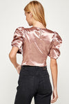 Satin Puff Sleeve Blouse