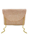 Pink & White Striped Beaded Clutch
