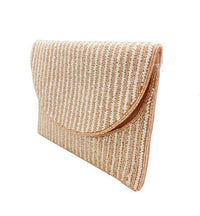Pink & White Striped Beaded Clutch