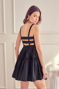 Open Back Mini Dress - Black
