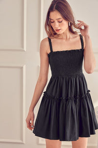 Open Back Mini Dress - Black
