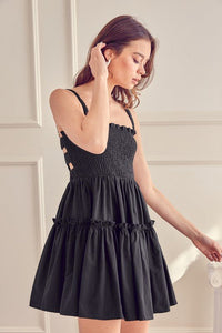 Open Back Mini Dress - Black