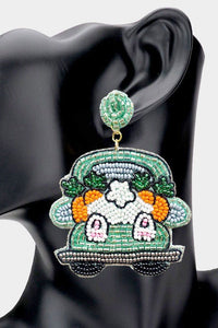 Cotton Tail Easter Beaded Earrings