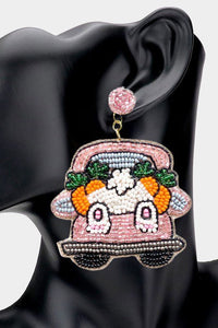 Cotton Tail Easter Beaded Earrings