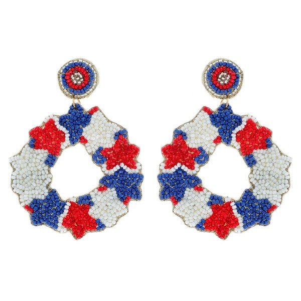 Patriotic Wreath Earrings