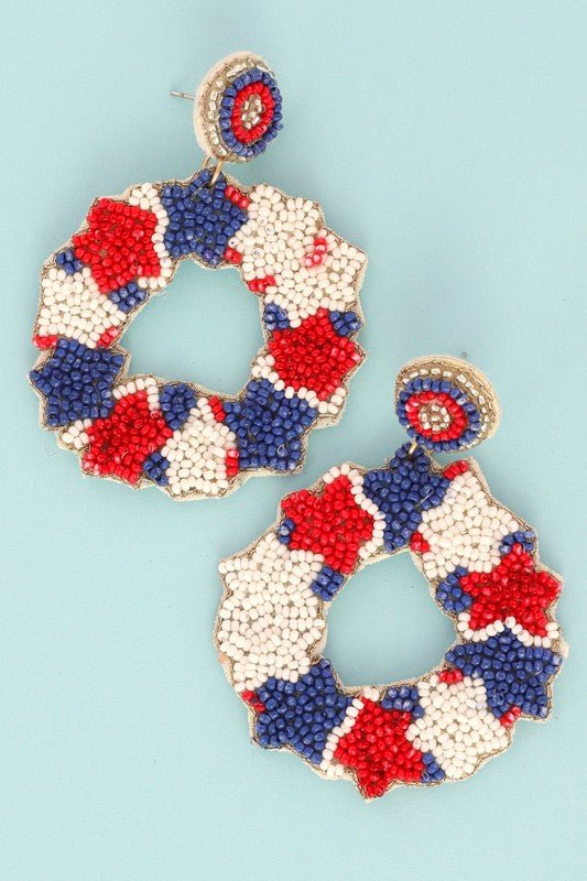 Patriotic Wreath Earrings