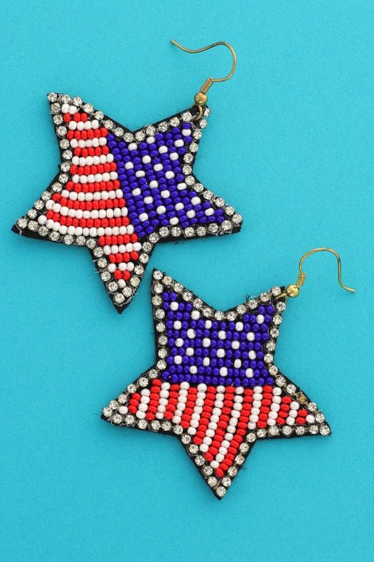 Stars And Striped Beaded Earrings