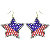 Stars And Striped Beaded Earrings